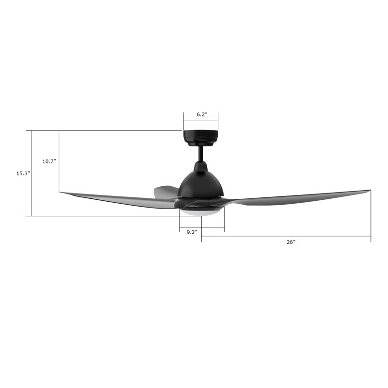 Ventilateur de plafond intelligent Cresta de 52 po avec télécommande, ensemble d'éclairage inclus, fonctionne avec l'assistant Google et Amazon Alexa, raccourci Siri.