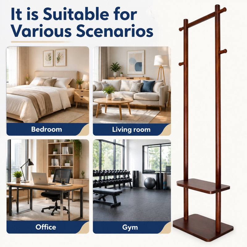 Solid Wood Freestanding 4 - Hook