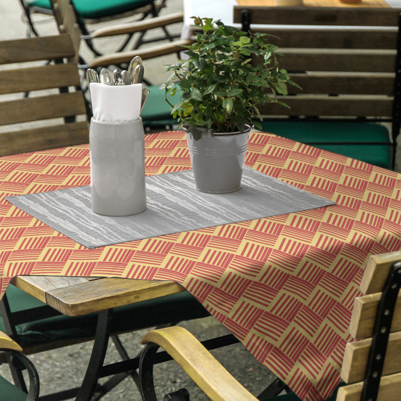 Rayures nattes classiques Nappe, Jaune/rouge