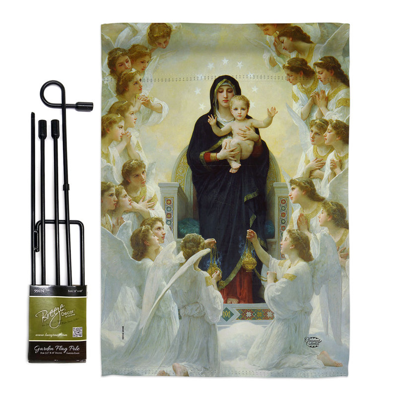 Ensemble de drapeaux en polyester 18,5 x 13 po La Vierge aux anges