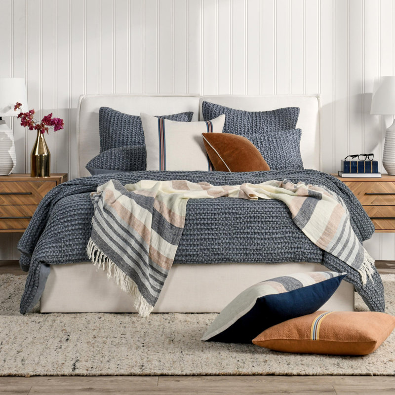 Waffle-Weave Cotton Blend Quilt, King Quilt, Natural