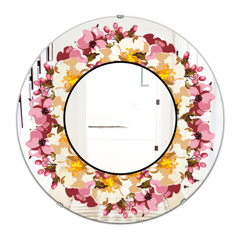 Miroir d'appoint Flowers Cabin and Lodge, H 23,6 po x l 23,6 po