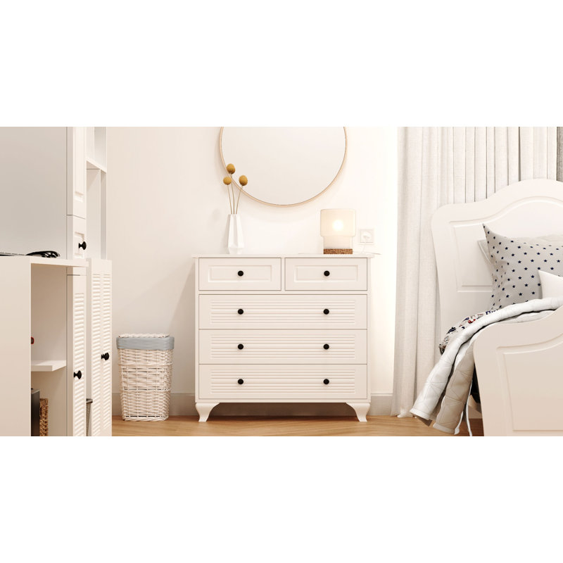 Annedorle 90cm W 5 - Drawer Chest of Drawers