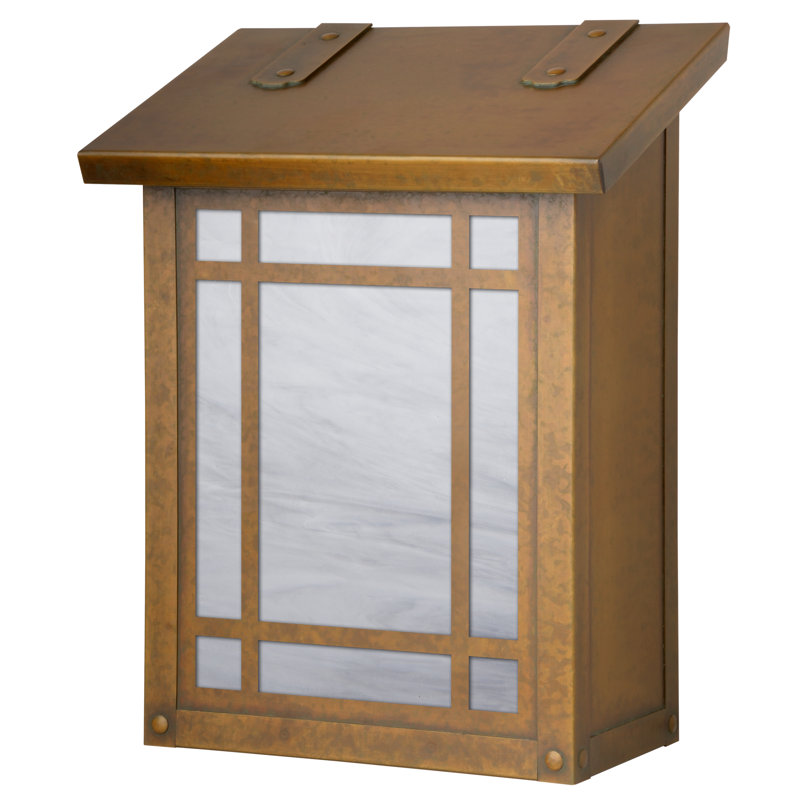 Summit Brass Wall Mounted Mailbox, Wispy White, Textured Black