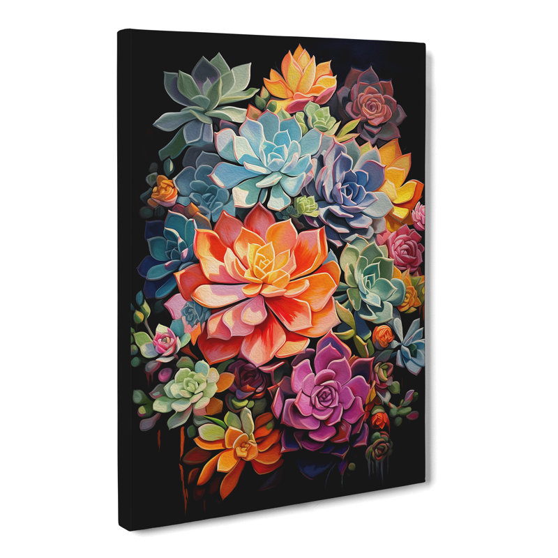 Succulent Action - Wrapped Canvas, 60cm H x 40cm W x 3cm D