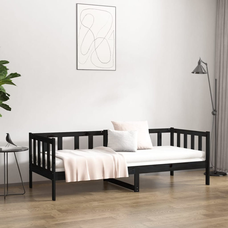 Day Bed Solid Wood Pine, 96 x 193.5cm, Black