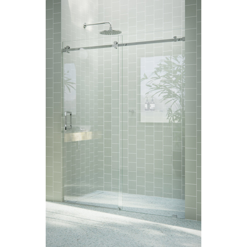 Astro 60 - 64 in. x 78 in. Fully Frameless Glass Sliding Shower Door, Polished Chrome