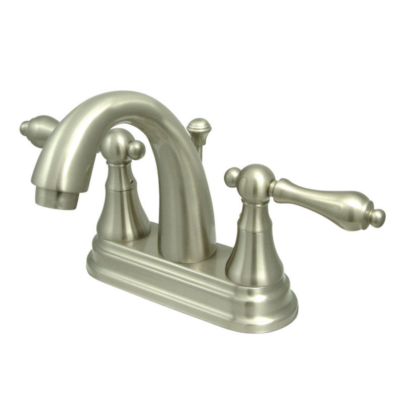 Elizabeth Centerset Bathroom Faucet with Drain Assembly, Satin Nickel