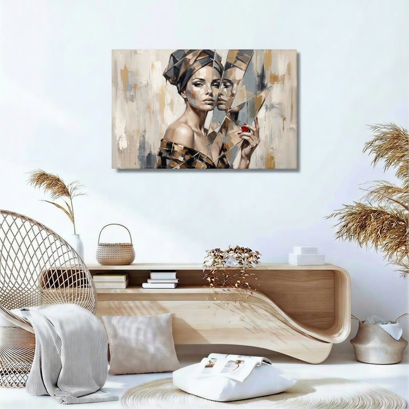 Ensemble de 1 tableau abstrait sur toile, H 24 po x l 36 po, Toile tendue