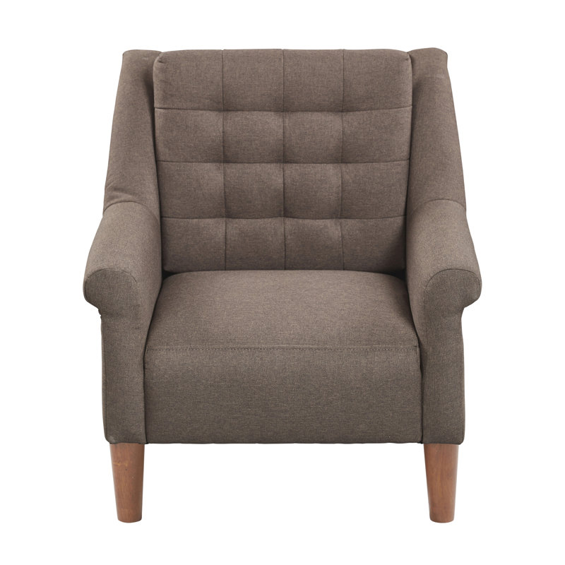 ECR4Kids Atticus Toddler Upholstered Arm Chair with Wooden Legs, Kids Furniture, Raisin