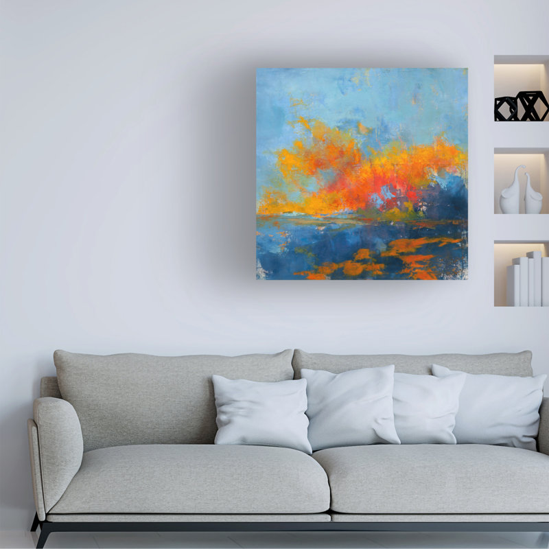 Art sur toile «Blue on Blue» par Patrick Dennis, H 18 po x l 18 po x P 2 po