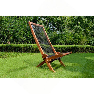 Fauteuil de jardin robuste à haut dossier 250LBS, chaise pliante portative avec porte-gobelet