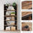 70.9 Inch Bookcase, Display Bookshelves for Home Office and Living Room, Brown and Black