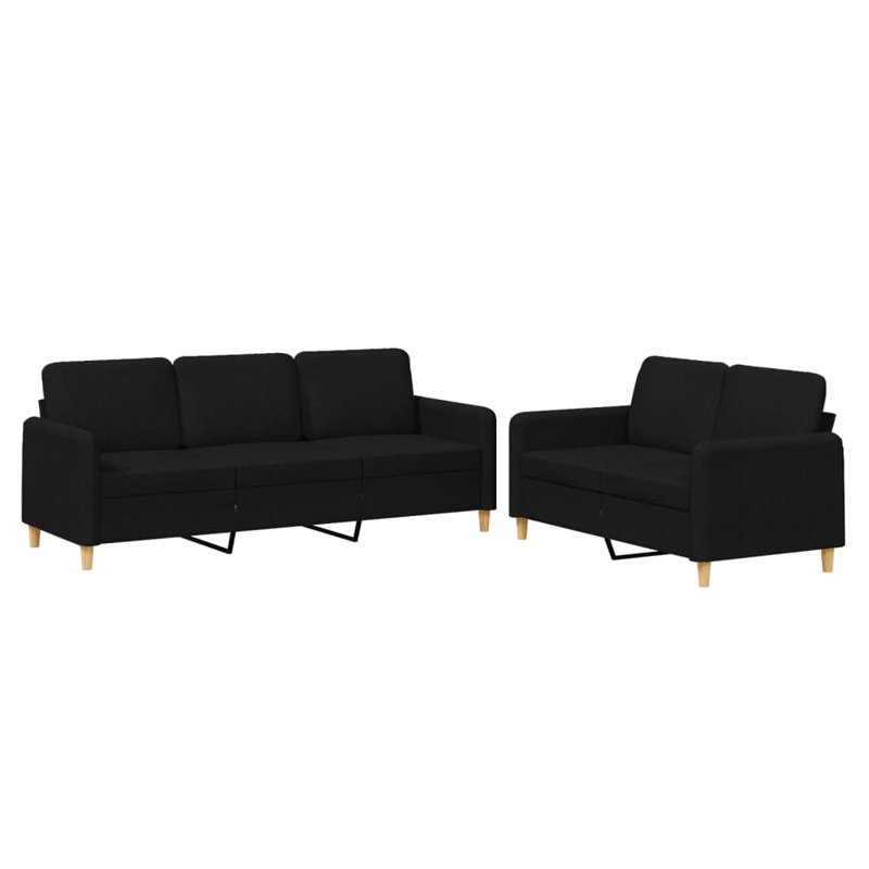 Canapé 78 po, 100 % polyester noir