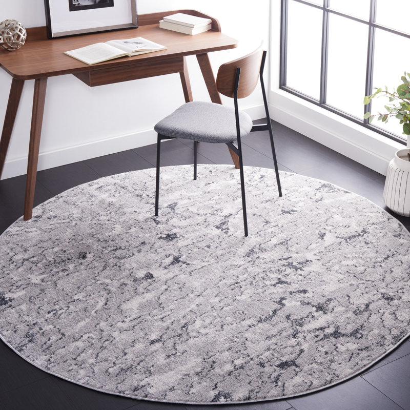 Ethellee Performance Abstract Rug, Square 6'7"
