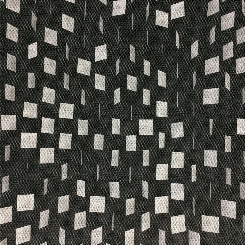 Tapis noir/blanc à motifs, Carré 8 pi
