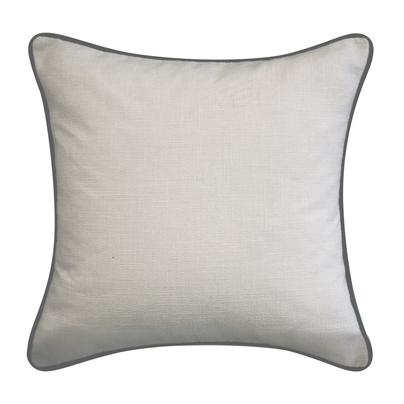 Edie@Home Embroidered Reversible Throw Pillow, Gray, &