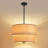 18 in 5-Light Boho Farmhouse Height Adjustable Pendant Light with Double-layer Natural Woven Linen Shade-1612128128