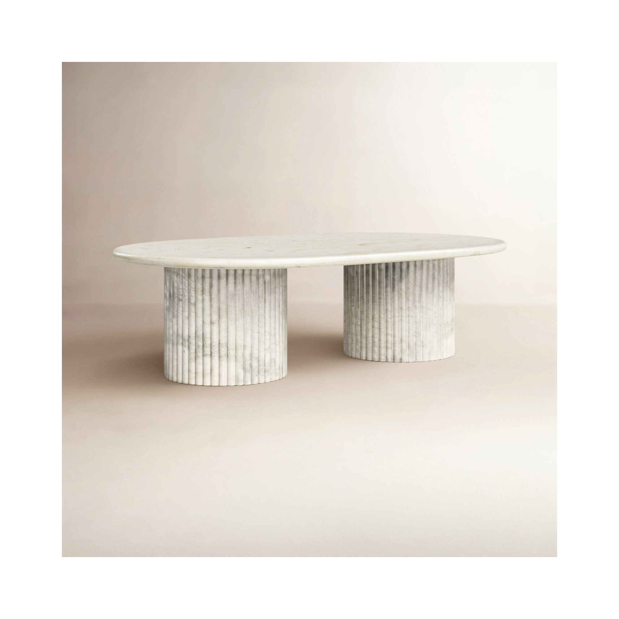 Verbana Single Coffee Table, Polished White