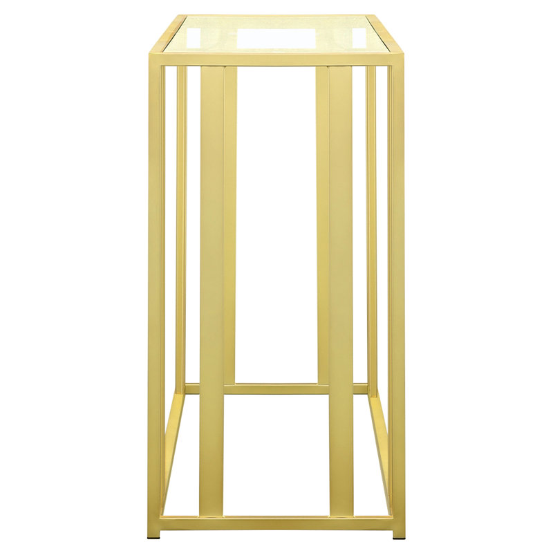 Adri Matte Brass 47.25'' Rectangular Glass Console Table