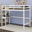 Kimahri Twin High Loft Bed, Rubber Wood Loft Bed With Safety Guardrail, Built-In Desk, Ladder