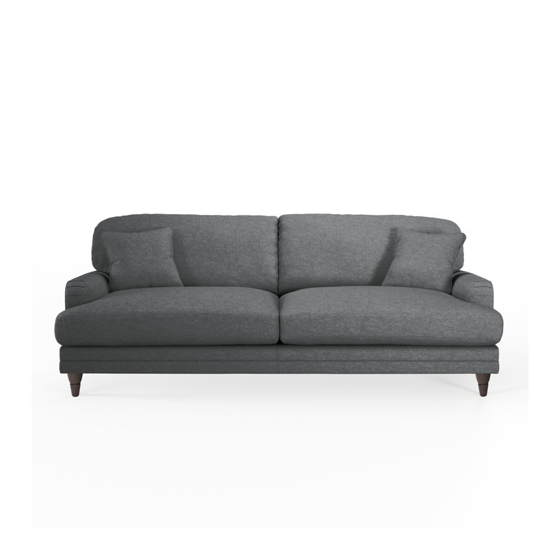 Adaku 4 Seater Sofa  , Charcoal, Burnished Beech