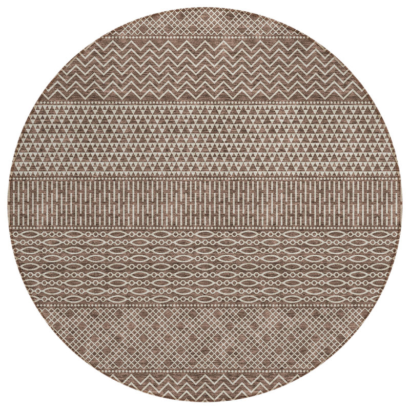 Tisdell Area Rug with Non-Slip Backing, Round 8'