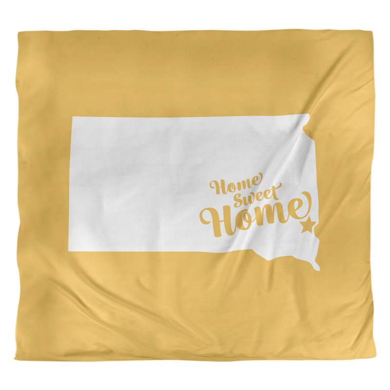 Housse de couette réversible simple Home Sweet Sioux Falls, Housse de couette pour très grand lit, Jaune, Microfibre