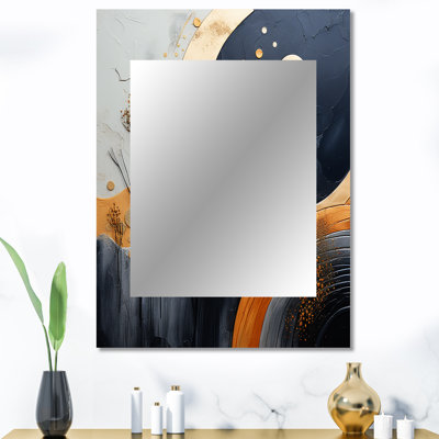 Jaune et noir, paysage symphonie IV - paysage mural décoratif, grand miroir moderne, art imprimé en métal