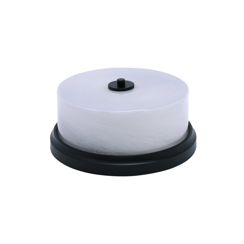 12" Flush Mount, 2-Bulbs, Shown With Glass, White, Matte Black