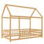 Lit simple en bois avec structure de toit, garde-corps de sécurité très haute-1272001344-1272001345