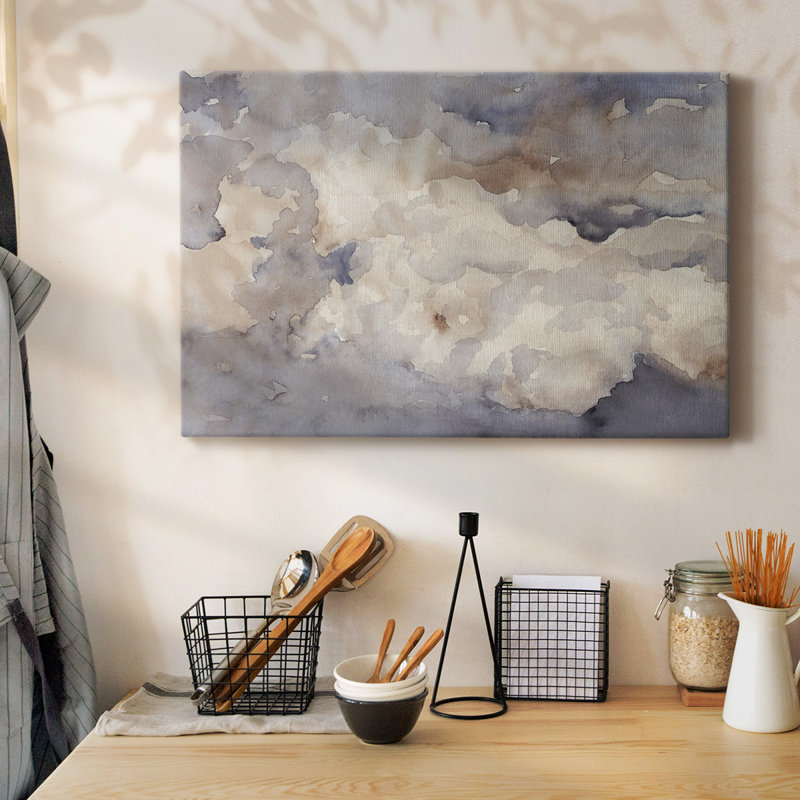 Clouds in Neutral II-Gallery Wrapped Canvas, 12" H x 18" W