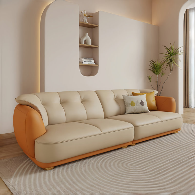 Canapé moderne simple de style crème, 3, H 31,89 po x l 86,61 po x P 39,37 po