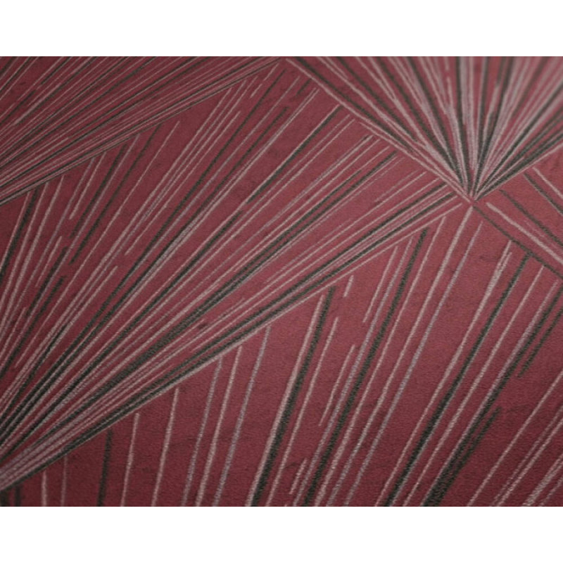 Papier peint texturé Concord, Noir / métallique / rouge