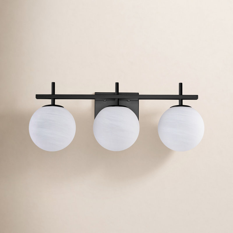 Éclairage pour meuble-lavabo à intensité variable Lio, 3, Noir mat