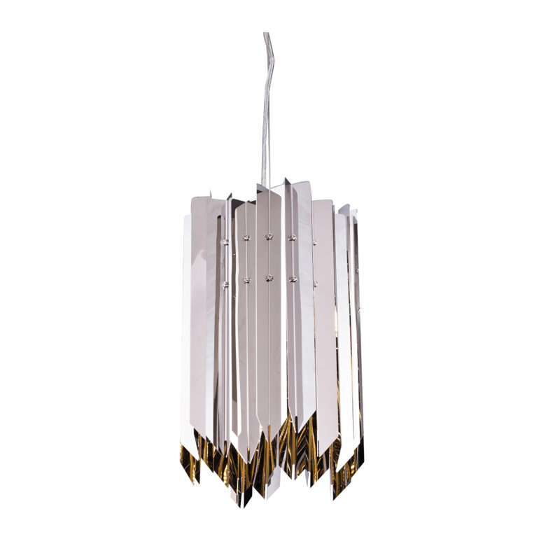 Transitional 1 Light Chrome Shade Pendant