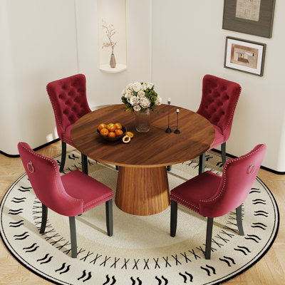Ensemble de table de salle à manger 5 pièces pour 4-6, table de cuisine moderne et chaises avec fauteuil rembourré en velours pour salle à manger, petit espace, appartement