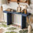 60-Inch Console Table with Geometric Clean Lines Design-551385862
