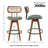 Sirine 4-Piece Swivel Vegan Leather Counter Stool-103707233