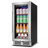 15-Inch Mini Beverage Refrigerator – Holds 130 Cans, Built-In or Freestanding Beverage Cooler, with Adjustable Shelves, Reversible Door, LED Lighting, and Safety Lock