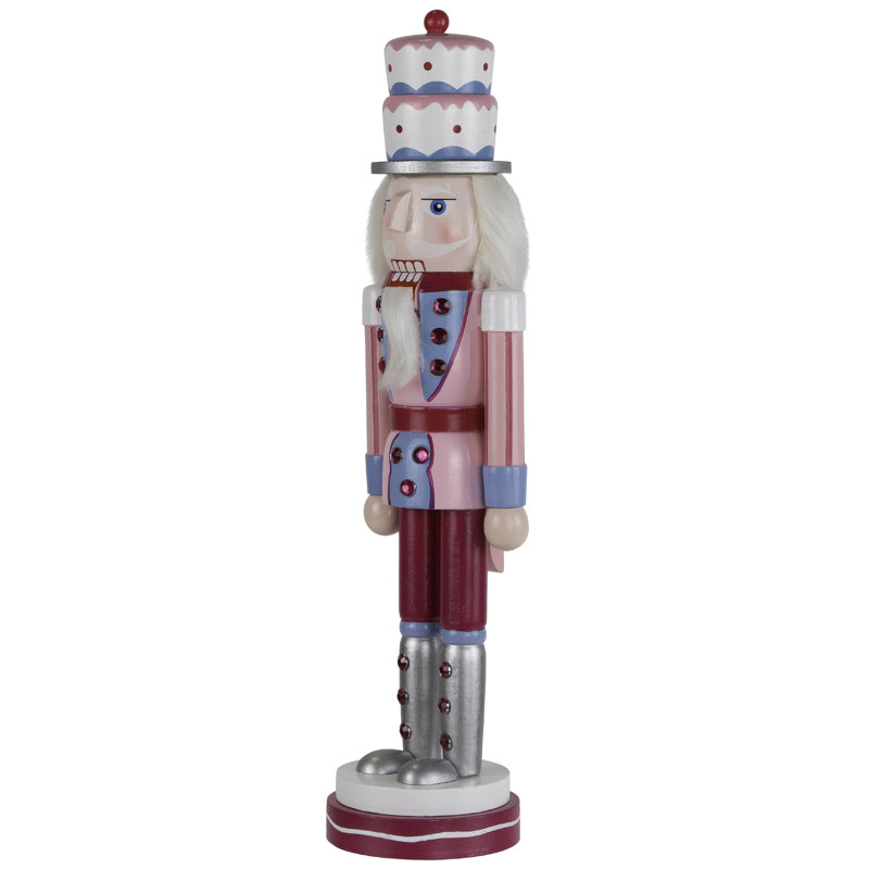 Cake King Nutcracker Christmas Figure - 15" - Pink And Blue