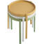 Nesting Plastic Coffee Table with Metal Legs, Stackable Coffee Table, Quick Assembly, Set of 3, White + Yellow + Green
