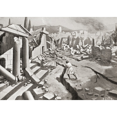 Posterazzi " The Earthquake At Sparta Ancient Greece 464 BC. From Hutchinson's History Of The Nations Published 1915. " by Ken Welsh / Design Pics