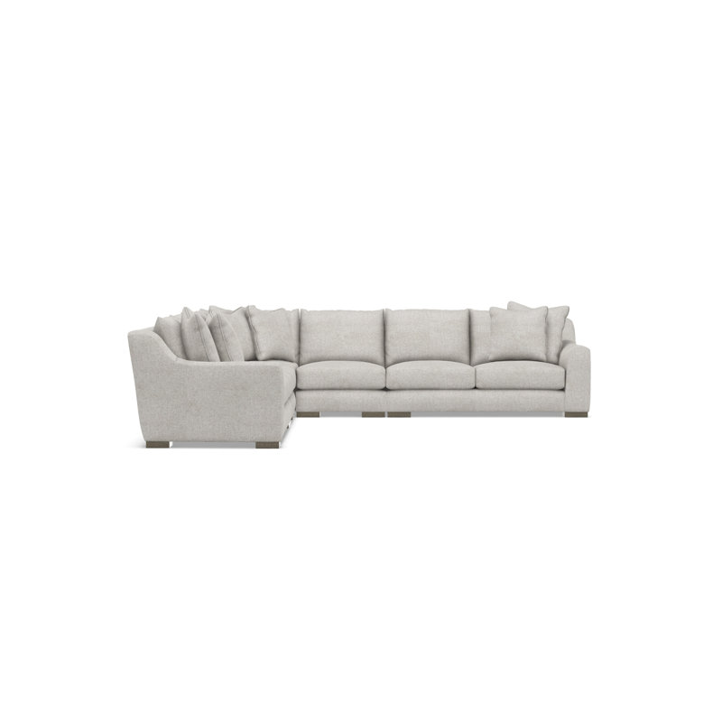 Gabi 5-Piece Fabric Sectional, Light Gray Polyester, 35" H x  140" W x 140" D, Symmetrical