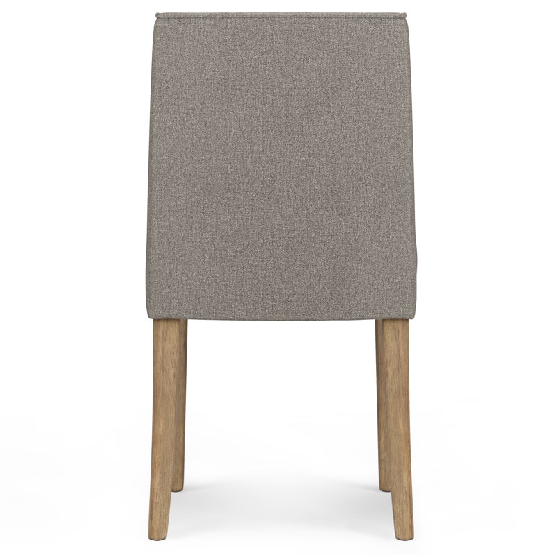 Elegant Taupe Rubberwood Upholstered High-Back Side Chair
