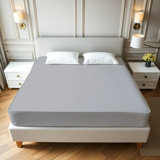 400TC Sateen Solid Cotton Fitted Sheet Fits Upto 20" Deep Pocket