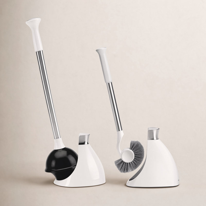 Simplehuman Plunger and Toilet Brush Bundle, White