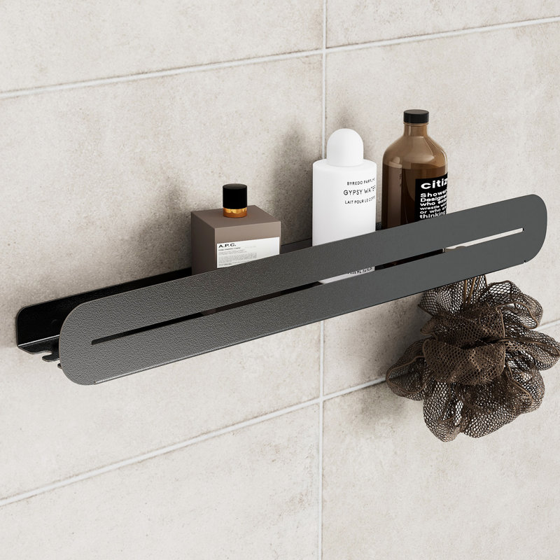 Tablettes de cuisine murales flottantes noires de 20 po - Tablettes de rangement murales pour salle de bain, organisateur mural robuste et moderne pour la cuisine, la salle de bain, le décor du salon, adhésif sans perceuse