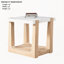 Ensemble de table moderne 3 pièces de style contemporain 1 table basse 1 table de bout 1 table de canapé avec plateau en faux marbre et finition bicolore naturelle et blanche