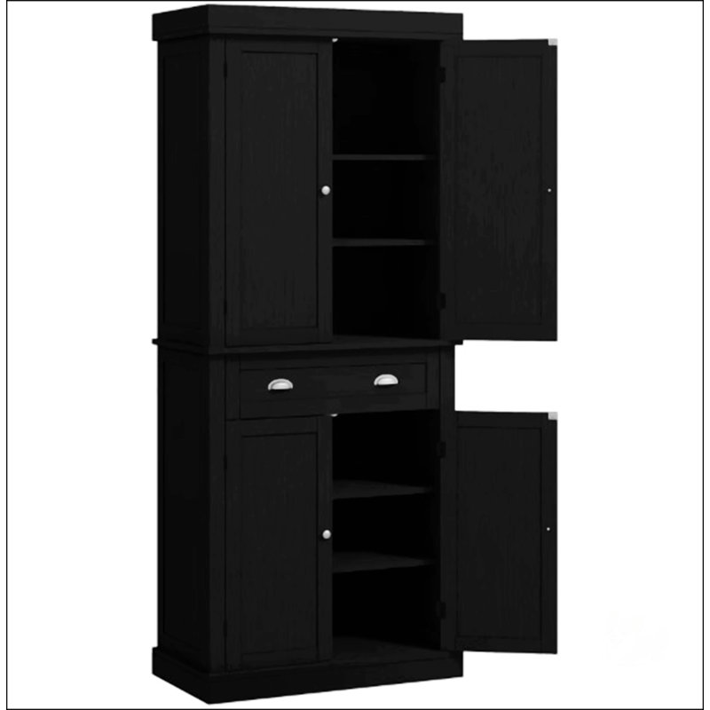 Armoire de rangement autoportante avec portes, tablettes et tablettes réglables pour la cuisine et la salle à manger